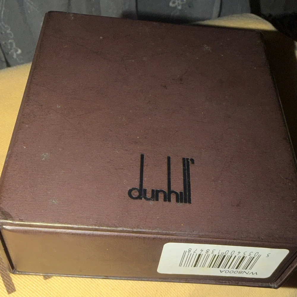 Dunhill Black Leather Wallet with Silver Accent